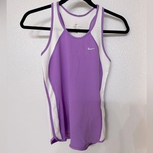 Nike dri-fit light purple/white running athletic tank top